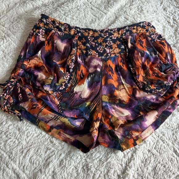 Free People Orange and Purple Cargo Shorts - Picture 1 of 9